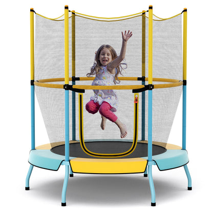 48 Inch Toddler Trampoline with Safety Enclosure Net-Yellow