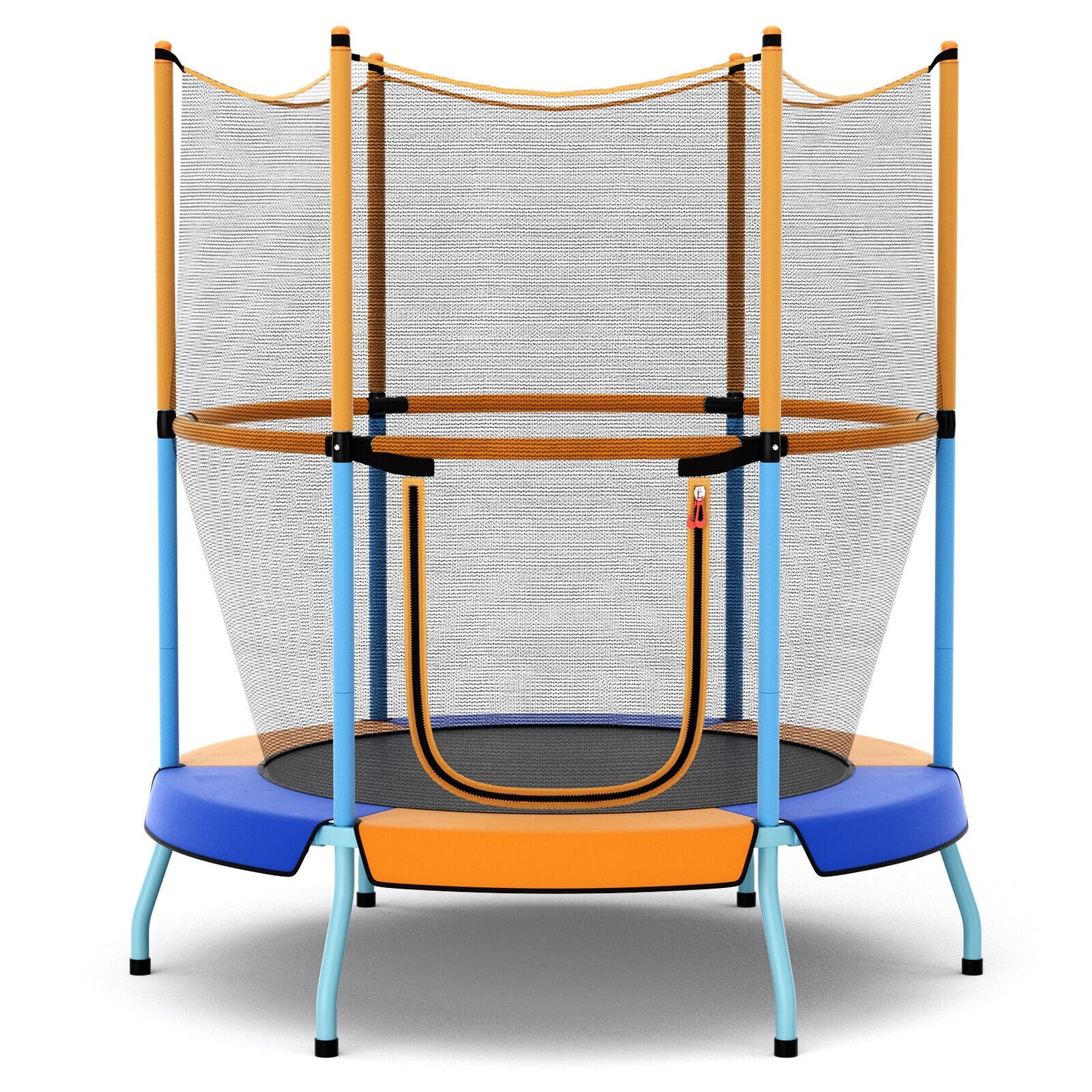 48 Inch Toddler Trampoline with Safety Enclosure Net-Orange