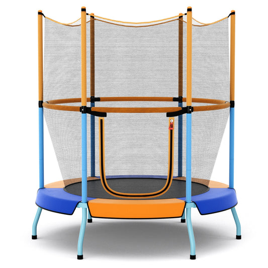 48 Inch Toddler Trampoline with Safety Enclosure Net-Orange