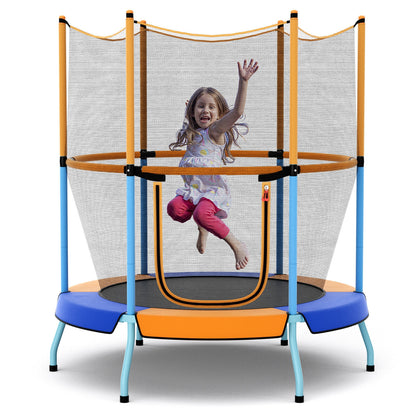 48 Inch Toddler Trampoline with Safety Enclosure Net-Orange
