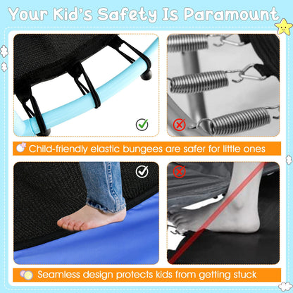 48 Inch Toddler Trampoline with Safety Enclosure Net-Orange