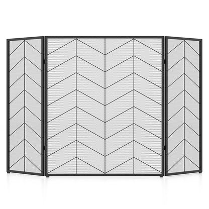 52 x 31 Inch Fireplace Screen-Black