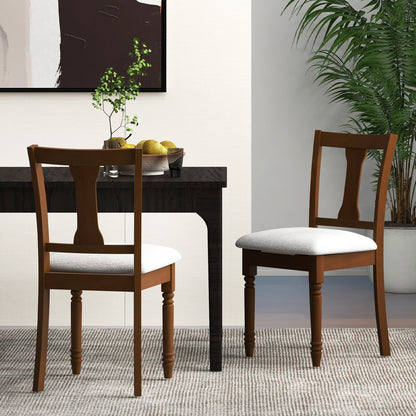 Set of 2 Kitchen Dining Chair with Linen Fabric and Storage Space-Black