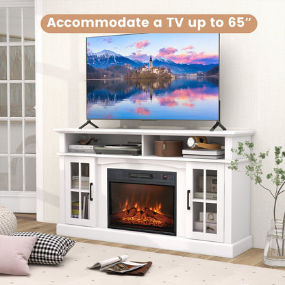 Fireplace TV Stand with 1400W Electric Fireplace-Black