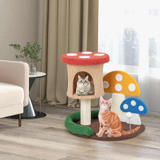 4-In-1 Cat Tree with Condo and Platform-Multicolor