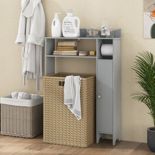 Over the Toilet Storage Cabinet with Toilet Paper Holder-Gray
