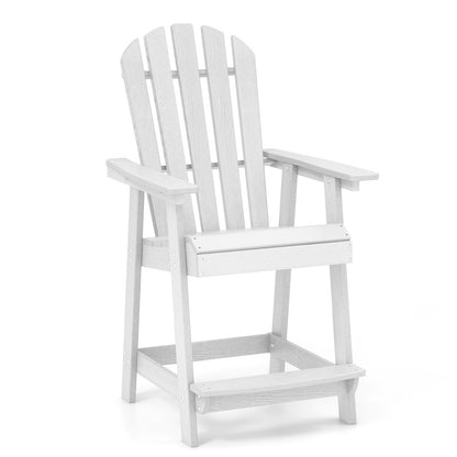HDPE Patio Chair with Armrest and Footrest for Indoor Outdoor-Brown
