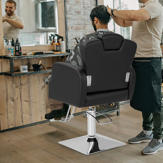 Heavy Duty Salon Chair with 360 Degrees Swivel-Black
