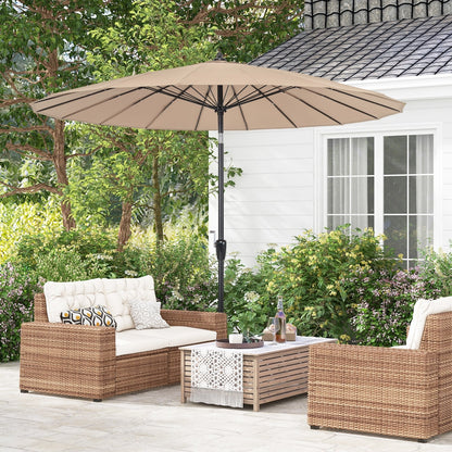 9 Feet Round Patio Umbrella with 18 Fiberglass Ribs-Navy