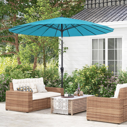 9 Feet Round Patio Umbrella with 18 Fiberglass Ribs-Navy