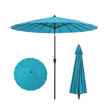 9 Feet Round Patio Umbrella with 18 Fiberglass Ribs-Navy