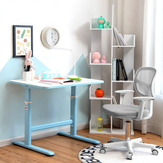 Adjustable Desk Chair with 5 Rolling Casters for Kids-Gray
