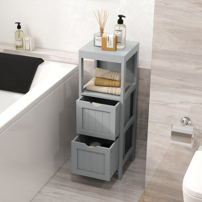 Freestanding Storage Cabinet with 2 Removable Drawers for Bathroom-Black