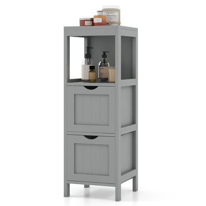Freestanding Storage Cabinet with 2 Removable Drawers for Bathroom-Black