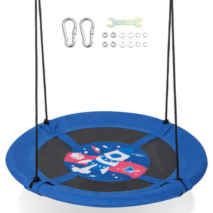 40 Inches Saucer Tree Swing with Adjustable Hanging Ropes and 900D Oxford Fabric-Forest
