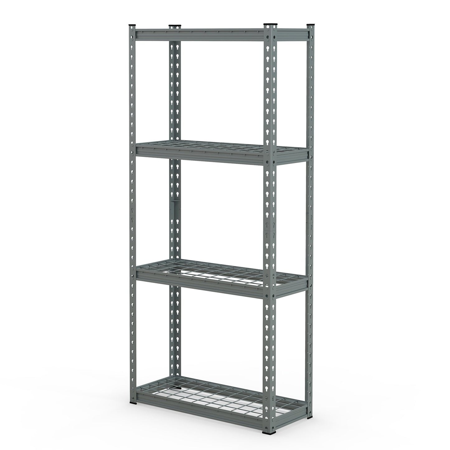 4-Tier Metal Shelving Unit with Anti-slip Foot Pad and Anti-tipping Device-Black
