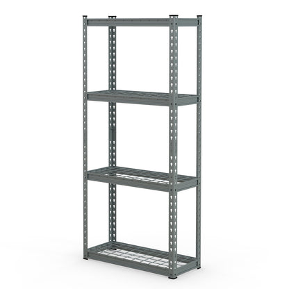 4-Tier Metal Shelving Unit with Anti-slip Foot Pad and Anti-tipping Device-Black