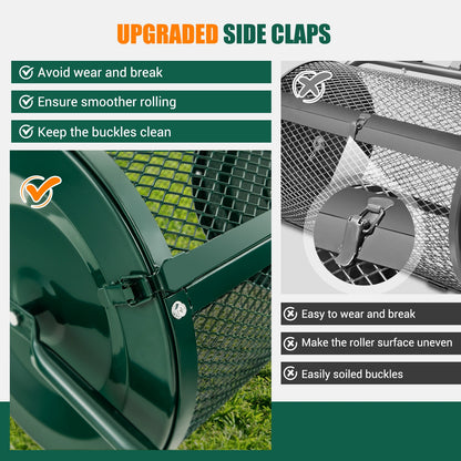 24-Inch Peat Moss Spreader with Upgrade Side Latches and U-shape Handle-Green