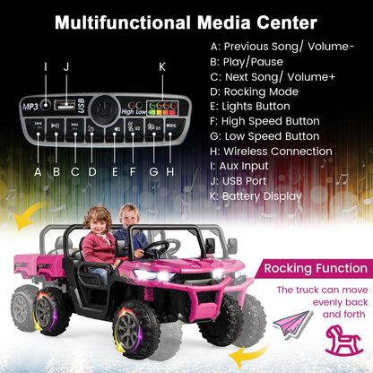 24V Ride on Dump Truck with Remote Control-Pink