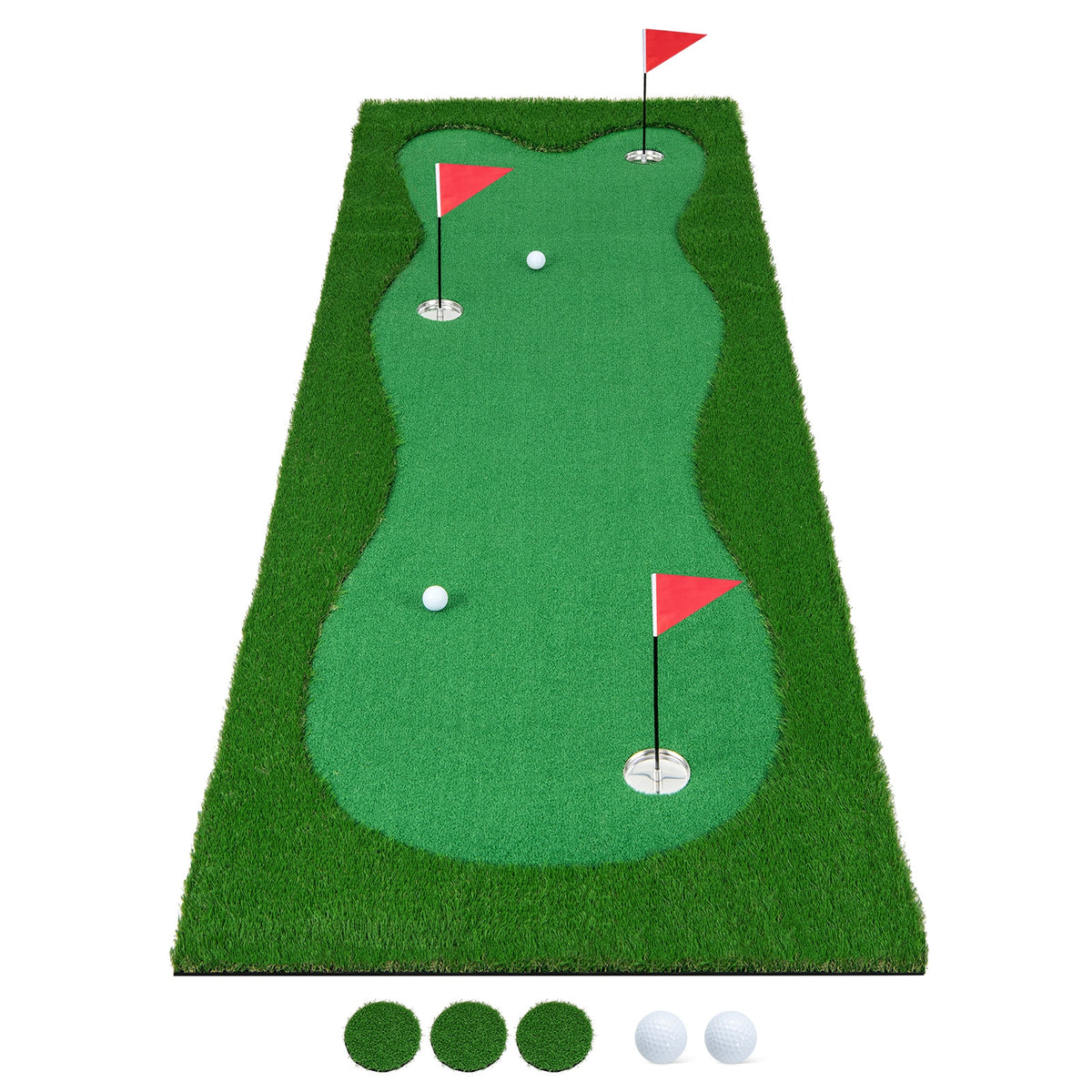 Wilson's Home Store golf putting green with realistic artificial grass turf, perfect for indoor or outdoor golf practice.