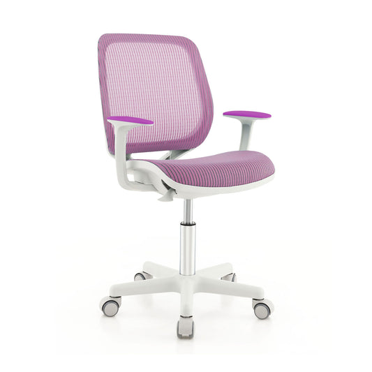 Swivel Mesh Children Computer Chair with Adjustable Height-Purple