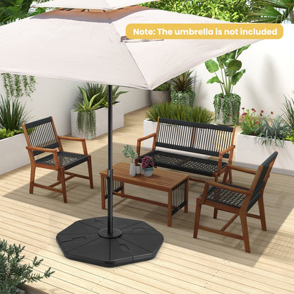 4-Piece Fillable Umbrella Base Stand for Garden Yard Poolside