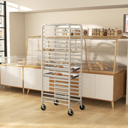 20-tier Bun Pan Speed Rack with Lockable Rubber Wheels