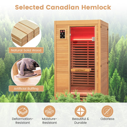 2024 New Model Single Person Far Infrared Wooden Sauna for Home