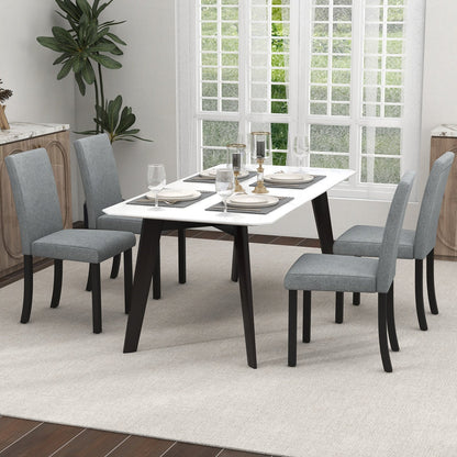 Dining Chair Set of 4 Upholstered Kitchen Dinette Chairs with Wood Frame-Black