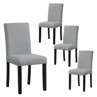 Dining Chair Set of 4 Upholstered Kitchen Dinette Chairs with Wood Frame-Black
