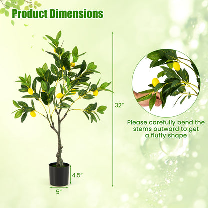 Artificial Lemon Tree 2.6/4/5.2 Feet Tall Fake Lemon Plant wuth Lemon Fruits-2.6 ft