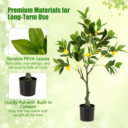 Artificial Lemon Tree 2.6/4/5.2 Feet Tall Fake Lemon Plant wuth Lemon Fruits-2.6 ft