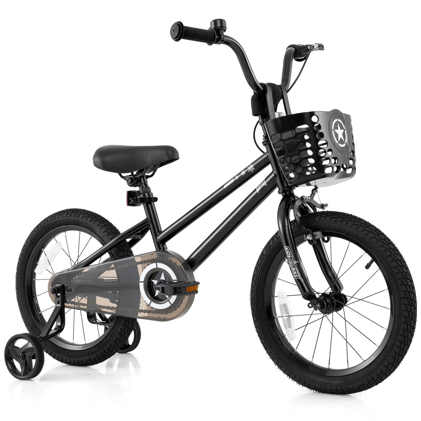 14 Inch Kids Bike with Basket and Training Wheels for Children Aged 4-5 Years Old