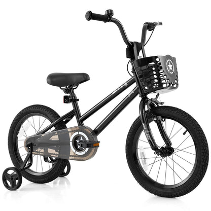 14 Inch Kids Bike with Basket and Training Wheels for Children Aged 4-5 Years Old