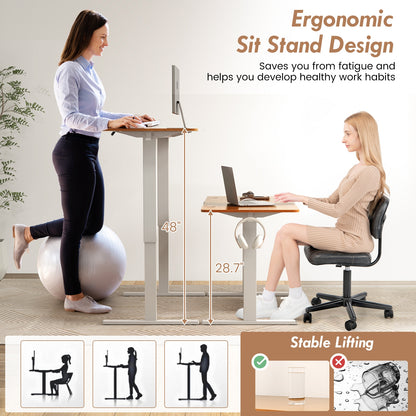 55 x 24 Inches Sit Stand Home Office Desk with 3 Memory Height Settings-Natural