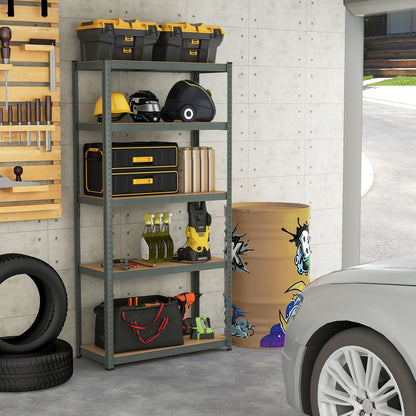 5-Tier Heavy Duty Metal Shelving Unit with 2000 LBS Total Load Capacity-Black