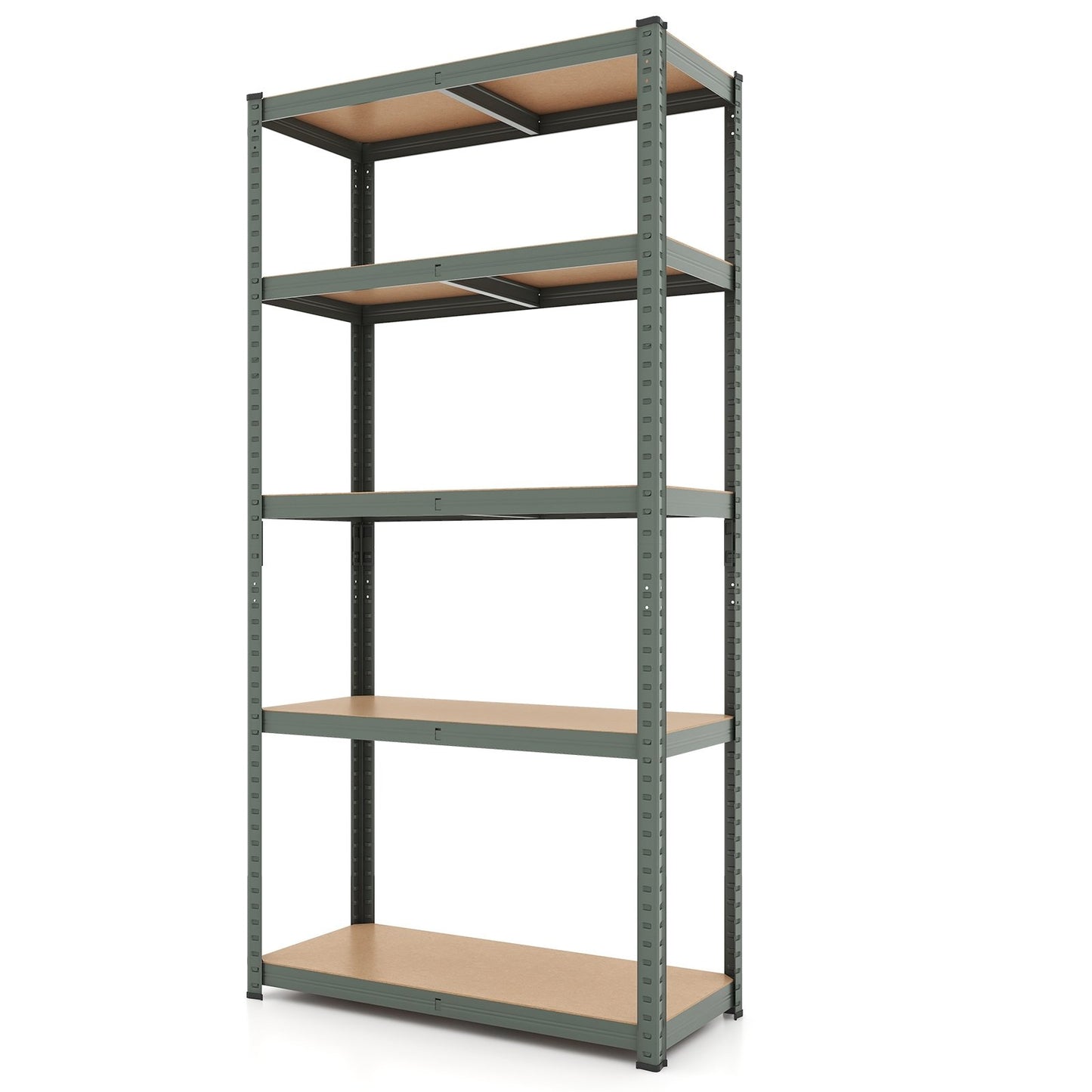 5-Tier Heavy Duty Metal Shelving Unit with 2000 LBS Total Load Capacity-Black