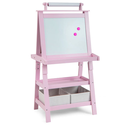 3 in 1 Double-Sided Storage Art Easel-Brown