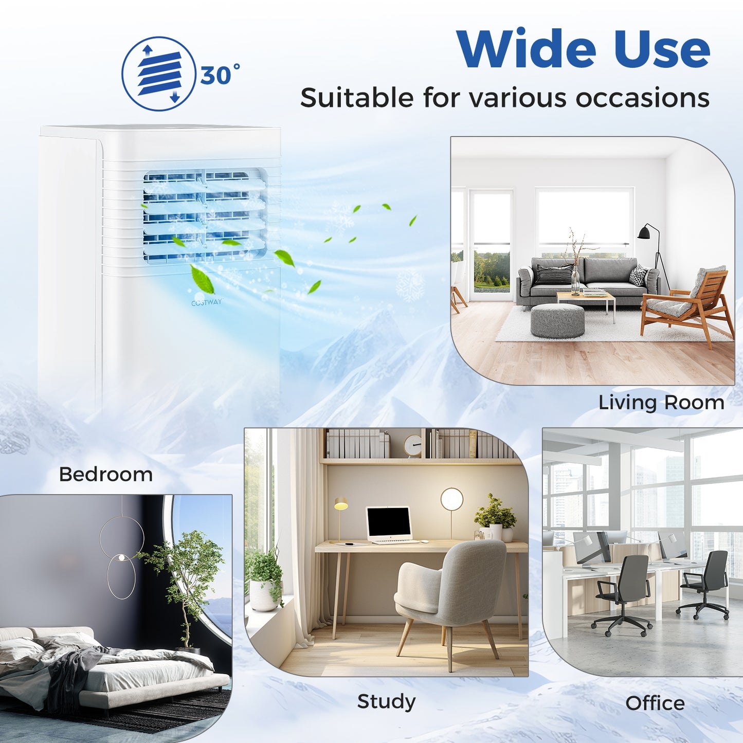 9000 BTU Portable Air Conditioner 3 in 1 AC Unit with Fan and Dehumidifier