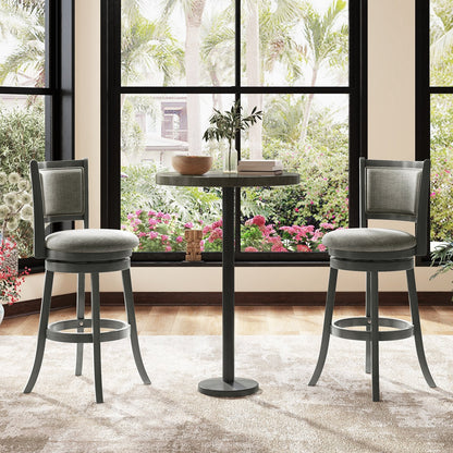 Swivel Bar Stools Set of 2 with Soft-padded Back and Seat-S