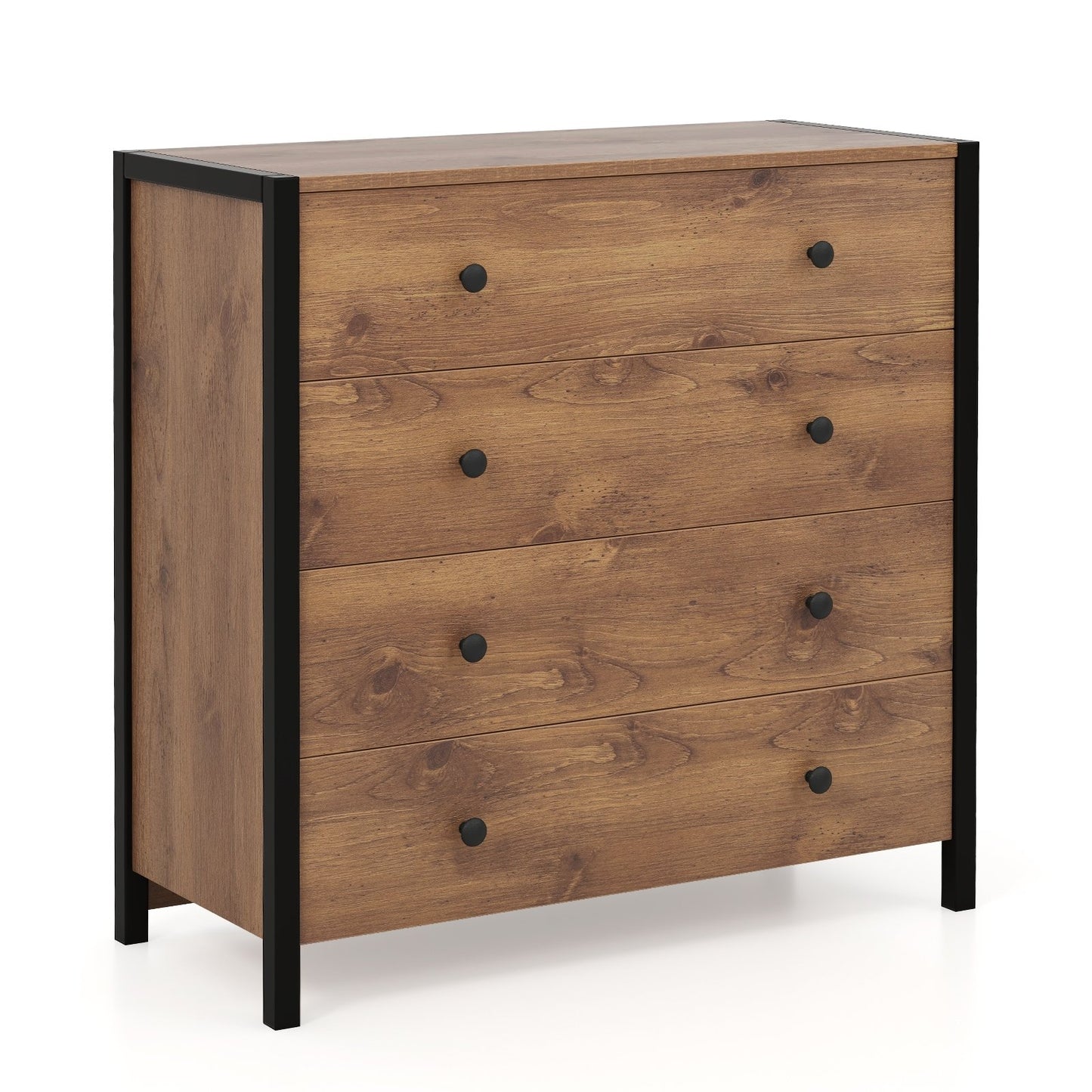 4-Drawer Dresser Modern Wooden Chest of Drawers for Bedroom Living Room-Gray