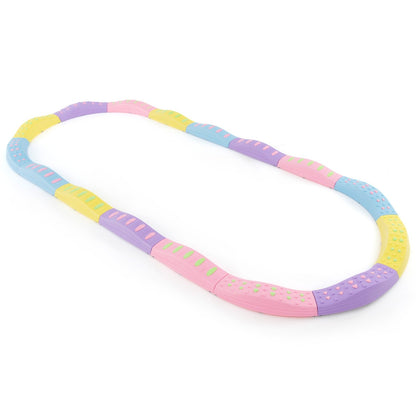 Colorful Kids Wavy Balance Beam with Textured Surface and Non-slip Foot Pads-Blue & Orange