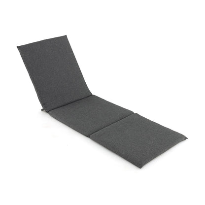 Outdoor Chaise Lounge Cushion Patio Furniture Folding Pad with Fixing Straps-Beige