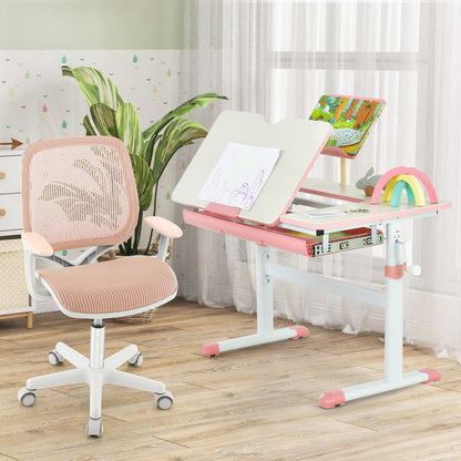 Swivel Mesh Children Computer Chair with Adjustable Height-Blue