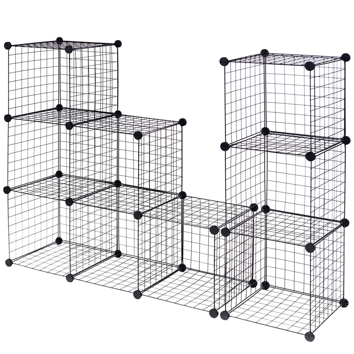 42" x 14" x 56" DIY 12-Cube Metal Grid Wire Storage Cubes