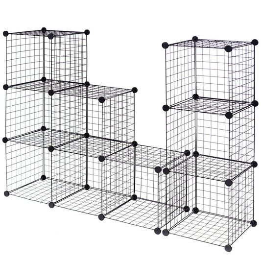 42" x 14" x 56" DIY 12-Cube Metal Grid Wire Storage Cubes