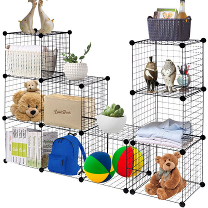 42" x 14" x 56" DIY 12-Cube Metal Grid Wire Storage Cubes