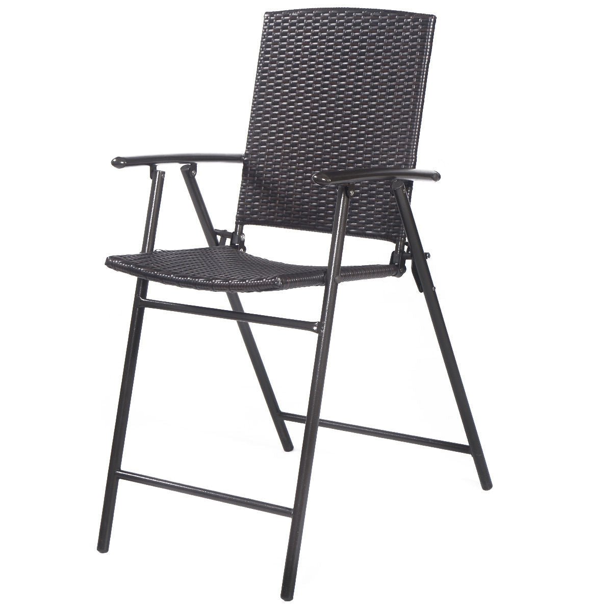 Set of 4 Folding Rattan Bar Chairs with Footrests and Armrests for Outdoors and Indoors - Direct by Wilsons Home Store