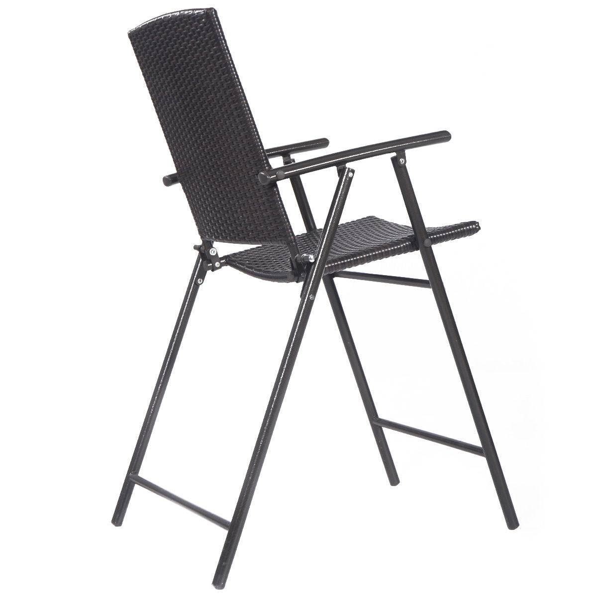 Set of 4 Folding Rattan Bar Chairs with Footrests and Armrests for Outdoors and Indoors - Direct by Wilsons Home Store
