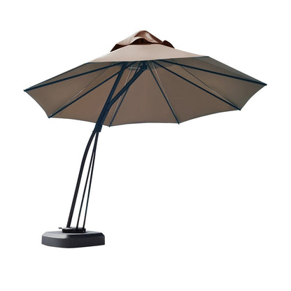 11 Feet Outdoor Cantilever Hanging Umbrella with Base and Wheels-Beige